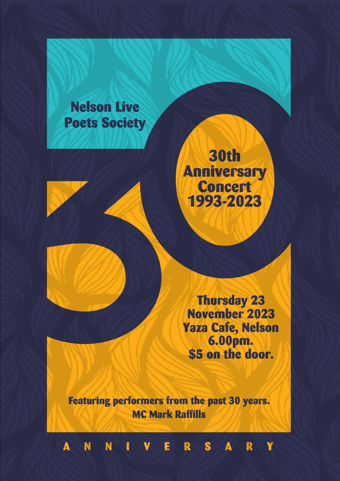 NELSON LIVE POETS 30TH ANNIVERSARY